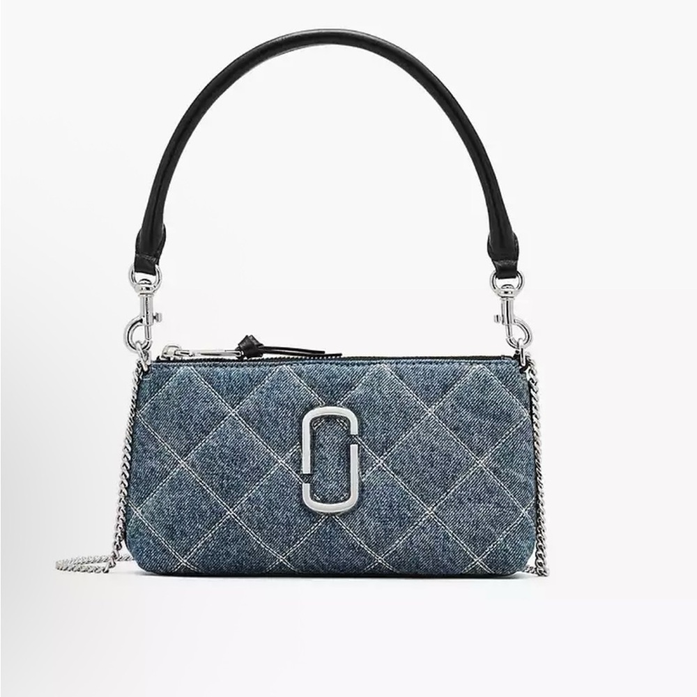 THE QUILTED DENIM SNAPSHOT CONVERTIBLE SHOULDER
BAG